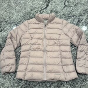 Eddie Bauer EB650 Down Puffer Jacket Women's Medium Pink Featherweight #760